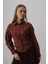 Mottisfashion Yanları Bağlamalı Basic Gömlek - Koyu Kahve 1