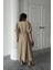 Mottisfashion Gold Işıltılı Kemerli Kruvaze Elbise 4