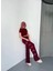 Mottisfashion Osy Modal Yumuşak Dokulu Kumaş Nakış Işlemeli Rahat Bol Paça Eşofman Pantalon - Bordo 3