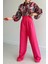 Mottisfashion Beli Lastikli Saten Gömlek - Fuşya 2