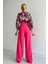 Mottisfashion Beli Lastikli Saten Gömlek - Fuşya 3