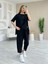 Mottisfashion Kadın Kısa Kollu Bisiklet Yaka Viskon Iki Iplik Bluz ve Pantolon Ikili Takım 4