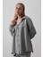 Mottisfashion Geniş Manşet Detaylı Gömlek - Gri 1