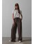 Mottisfashion Beli Lastikli Bol Paça Pantolon - Kahve 1