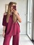 Mottisfashion Kadın Tek Omuzdan Açık Geniş Kesim Viskon Iki Iplik Bluz ve Pantolon Ikili Takım 2