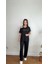 Mottisfashion Kadın Kumaş Omuz Dekolteli Siyah Takım 2