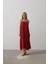 Mottisfashion Askılı Uzun Çan Elbise - Bordo 1