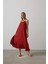 Mottisfashion Askılı Uzun Çan Elbise - Bordo 2