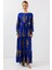 Mottisfashion 2145 Desenli Tesettür Elbise - Saks 3