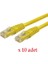 10 Adet Oem Cat6 23AWG Network Patch Kablosu 50 cm Sarı 1