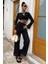 Mottisfashion Göğüs Bağcık Detaylı Ajurlu Bluz Pantolon Takım 10098 1