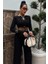 Mottisfashion Göğüs Bağcık Detaylı Ajurlu Bluz Pantolon Takım 10098 2