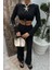 Mottisfashion Göğüs Bağcık Detaylı Ajurlu Bluz Pantolon Takım 10098 4