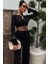 Mottisfashion Göğüs Bağcık Detaylı Ajurlu Bluz Pantolon Takım 10098 8