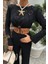 Mottisfashion Göğüs Bağcık Detaylı Ajurlu Bluz Pantolon Takım 10098 9