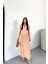 Mottisfashion Keten Çizgili Yelek - Uzun Etek Takım - Orange 2