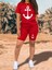 Mottisfashion Kadın Kısa Kollu Çapa Baskılı Viskon Ikili Takım 1