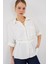 Mottisfashion Fermuarlı Gömlek 0721 - Beyaz 4
