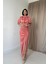 Mottisfashion Pudra Büzgülü Saten Elbise 5