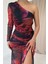 Mottisfashion Kırmızı Tek Omuzlu Tül Elbise 4