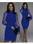 Mottisfashion Kadın Uzun Kollu Balıkçı Yaka Kollar Tül Detay Kısa Janjan Elbise 4