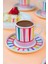 Porselen Color Stripe Kahve Fincan Takımı 90CC 2 Kişilik 4 Parça 1