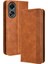 Oppo A78 4g Için Manyetik Kapatmalı Vintage Desen Pu Deri Cüzdan Kılıfı ve Kart Yuvaları (Yurt Dışından) 1