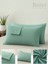Yeşil Yastık Kılıfı Pamuk Kumaş Kapaklı (2 Adet) 50 x 70 cm 3