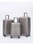 Polipropilen 3'lü Kırılmaz Valiz Seti Gri 6