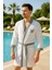 Baskılı Müslin Kimono Bornoz – Unisex | %100 Pamuk Yumuşacık 2 Katlı Doğal Kumaş - ZTMBB10 2