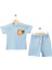 Aslan Roar Baskılı Tshırt Şort Takım Mavi 1