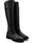 Kadın Siyah Fermuarlı Kauçuk Taban Hakiki Deri Çizme 3