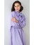 Poplin Gömlek Elbise Lila 2