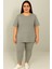 Kadın Büyük Beden Kısa Kollu Tayt Takım 8210-25 1