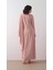 Omuzu Pelerinli Krep Elbise Pudra 5