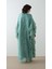 Kolları Dantel Fırfırlı Kaftan Elbise Mint 5