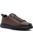 Erkek Kahverengi Bağcıklı Deri Sneaker 25WFD690518 6