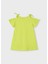 04-08 Yaş Kız Çocuk Limon Yeşili Aplikeli Elbise - Limon Yeşili 4