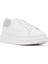 Kadın Beyaz Bağcıklı Kalın Tabanlı Deri Sneaker 25AFD220518 6