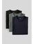 Standart Fit Basic O Yaka 3'lü Paket Siyah-Lacivert-Çağla Erkek Sweatshirt 88053 2