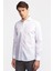 Erkek Beyaz Cooper Fit İtalyan Yaka Klasik Gömlek 3