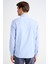 Erkek Mavi Cooper Fit Düğmeli Yaka Çizgili Spor Gömlek 4