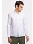 Erkek Beyaz Düğmeli Yaka Cooper Fit İrlanda Keten Gömlek 3