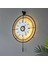 Led'li Target Kristal (Büyük Boy 50 x 75 Cm), Modern Dekoratif Sarkaçlı Metal Duvar Saati 4