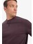 %100 Pamuk Regular Fit Bisiklet Yaka Kahverengi Erkek Sweatshirt E8339AX/BN596 4