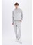 Regular Fit Cepli Beli Bağcıklı Lastikli Paça Gri Erkek Pantolon B6155AX/GR184 4