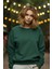 Unisex Haki Yeşil Sweatshirt M 4