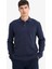 %100 Pamuk Regular Fit Polo Yaka Düğmeli Dokulu Sweatshirt E9627AX25AU 1