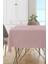 Pudra Rengi Simli Gri Çizgili Modern Masa Örtüsü – Şık ve Zarif Tasarım, Leke Tutmaz Kumaş 1