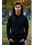 Erkek Siyah Kapüşonlu Sweatshirt L 1